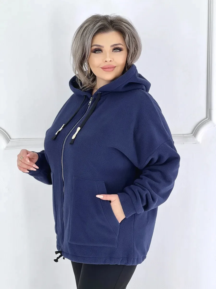 Кофта Luxury Choice, темно-синя, збоку